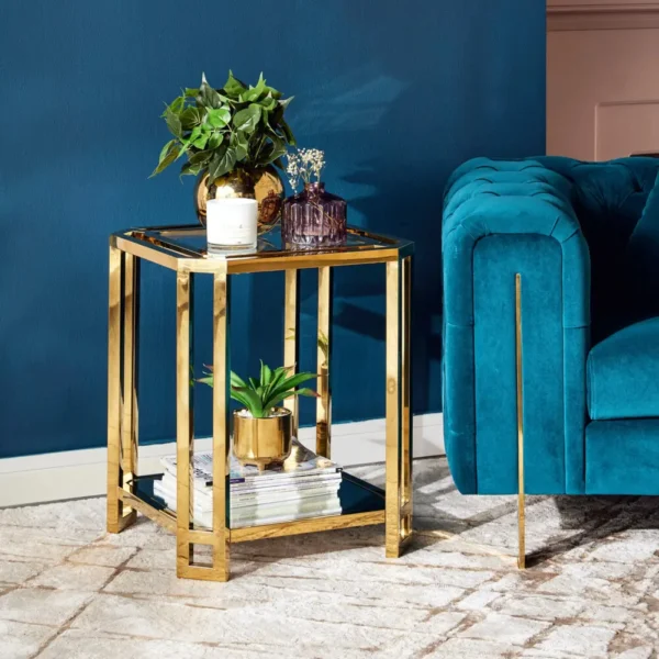 طاولة جانبية بسطح زجاج - لوجان