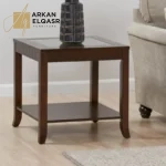 طاولة جانبية بسطح زجاج