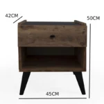 ⁦طاولة جانبية للسرير بتصميم خشبي⁩ - الصورة ⁦3⁩