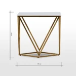 ⁦طاولة جانبية بسطح رخام - لونار⁩ - الصورة ⁦6⁩