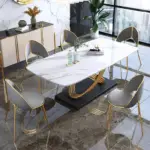 طاولة طعام رخام من الاستيل الفاخر