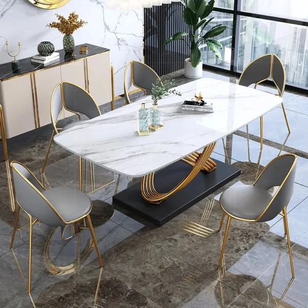 طاولة طعام رخام من الاستيل الفاخر