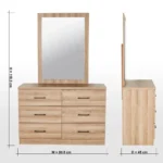 ⁦طاولة تزيين 6 أدراج مع مرآة - فريد⁩ - الصورة ⁦7⁩