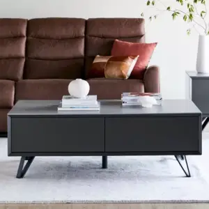 طاولة قهوة خشب بسطح سيراميك - روش