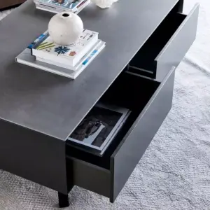 طاولة قهوة خشب بسطح سيراميك - روش