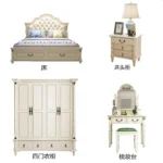 ⁦غرفة نوم كاملة بتصميم أمريكي فاخر – تشمل سرير + كومدينتين + تسريحة + خزانة ملابس – خشب متين وتشطيب أنيق⁩ - الصورة ⁦10⁩