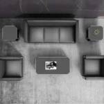 طقم كنب اسود كامل