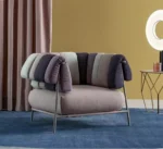 كرسي مفرد من القماش والمعدن