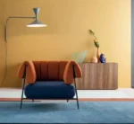 كرسي مفرد من القماش والمعدن