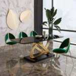 كرسي طاولة طعام من الاستيل الفاخر