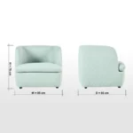 ⁦كرسي قماش بمساند ذراعين - نورمان⁩ - الصورة ⁦7⁩