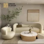 كنب مخملي بتصميم انحنائي