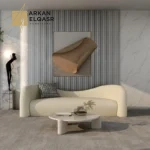 كنب مخملي بتصميم انحنائي