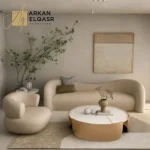 كنب مخملي بتصميم انحنائي