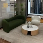كنب مخملي بتصميم انحنائي