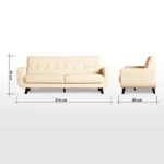 ⁦كنب جلد 3 مقاعد - فرانكو⁩ - الصورة ⁦9⁩