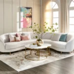 ⁦كنبة ركنية مخملي 5 مقاعد - لوي⁩ - الصورة ⁦5⁩