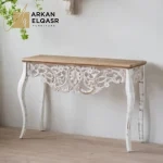 كنسول خشبي عتيق ابيض فاخر