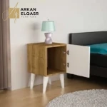 كومودينة بارجل باللون الابيض في خشبي