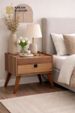 كومودينة خشبي فاتح من ام دي اف