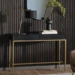 كنسول بأرجل معدنية و سطح خشبي