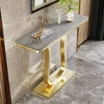 ⁦كونسول بسطح رخام رمادي عصري⁩ - الصورة ⁦2⁩