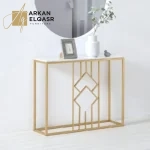 كنسول معدن ذهبي بتصميم فاخر