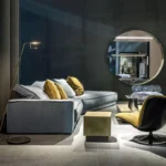 أريكة قماشية إيطالية بتقنية الاسترخاء الخلفي – تصميم مريح وبسيط – تنجيد فاخر وقاعدة متينة