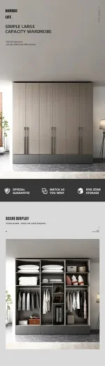 ⁦خزانة ملابس خشبية بتصميم مميز⁩ - الصورة ⁦9⁩