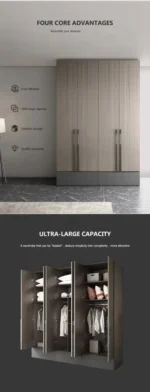 ⁦خزانة ملابس خشبية بتصميم مميز⁩ - الصورة ⁦7⁩