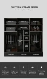 ⁦خزانة ملابس خشبية بتصميم مميز⁩ - الصورة ⁦6⁩