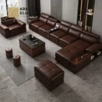 ركنة بتصميم جذاب – تنجيد ناعم وقاعدة خشبية متينة – ألوان مناسبة لغرف المعيشة العصرية