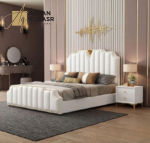 سرير نوم بتصميم ايطالي مميز مع 2 كمودينة
