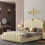 سرير نوم بتصميم ايطالي مميز مع 2 كمودينة