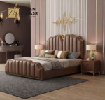 سرير نوم بتصميم ايطالي مميز مع 2 كمودينة