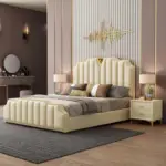 سرير نوم بتصميم ايطالي مميز مع 2 كمودينة