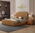 سرير نوم بتصميم ايطالي مميز مع 2 كمودينة