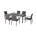 ⁦طاولة طعام مع 6 كراسي بتصميم مميز⁩ - الصورة ⁦4⁩