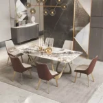 ⁦طاولة طعام رخام فاخرة مع 6 كراسي⁩ - الصورة ⁦2⁩