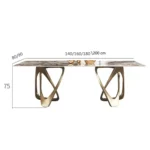 ⁦طاولة طعام رخام فاخرة مع 6 كراسي⁩ - الصورة ⁦8⁩