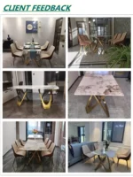 ⁦طاولة طعام رخام فاخرة مع 6 كراسي⁩ - الصورة ⁦5⁩