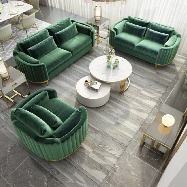 طقم جلوس مكون من 2 كنبه و 1 فوتيه