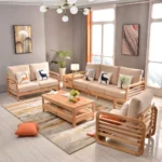 طقم كنب مودرن 3+2+1 – تصميم عصري مميز – تنجيد ناعم – أرجل معدنية فاخرة – متوفر بألوان متعددة