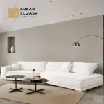 أريكة قماشية إيطالية بتقنية الاسترخاء الخلفي – تصميم مريح وبسيط – تنجيد فاخر وقاعدة متينة