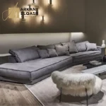 أريكة قماشية إيطالية بتقنية الاسترخاء الخلفي – تصميم مريح وبسيط – تنجيد فاخر وقاعدة متينة