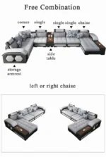 ⁦كنب زاوية مودرن ملتفة بتصميم فخم⁩ - الصورة ⁦10⁩