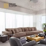 أريكة قماشية إيطالية بتقنية الاسترخاء الخلفي – تصميم مريح وبسيط – تنجيد فاخر وقاعدة متينة