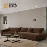 أريكة قماشية إيطالية بتقنية الاسترخاء الخلفي – تصميم مريح وبسيط – تنجيد فاخر وقاعدة متينة