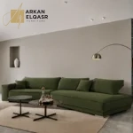 أريكة قماشية إيطالية بتقنية الاسترخاء الخلفي – تصميم مريح وبسيط – تنجيد فاخر وقاعدة متينة