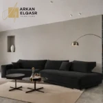 أريكة قماشية إيطالية بتقنية الاسترخاء الخلفي – تصميم مريح وبسيط – تنجيد فاخر وقاعدة متينة
